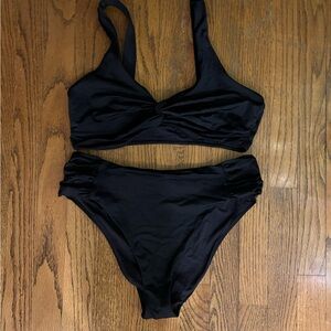 ANDIE Swimsuit Twist Top Black Bikini bottoms set 
 Size L